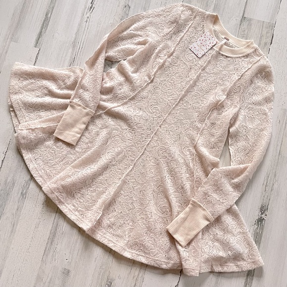 Free People Lace Knee Length Dress. NWT. Size S - Picture 2 of 6